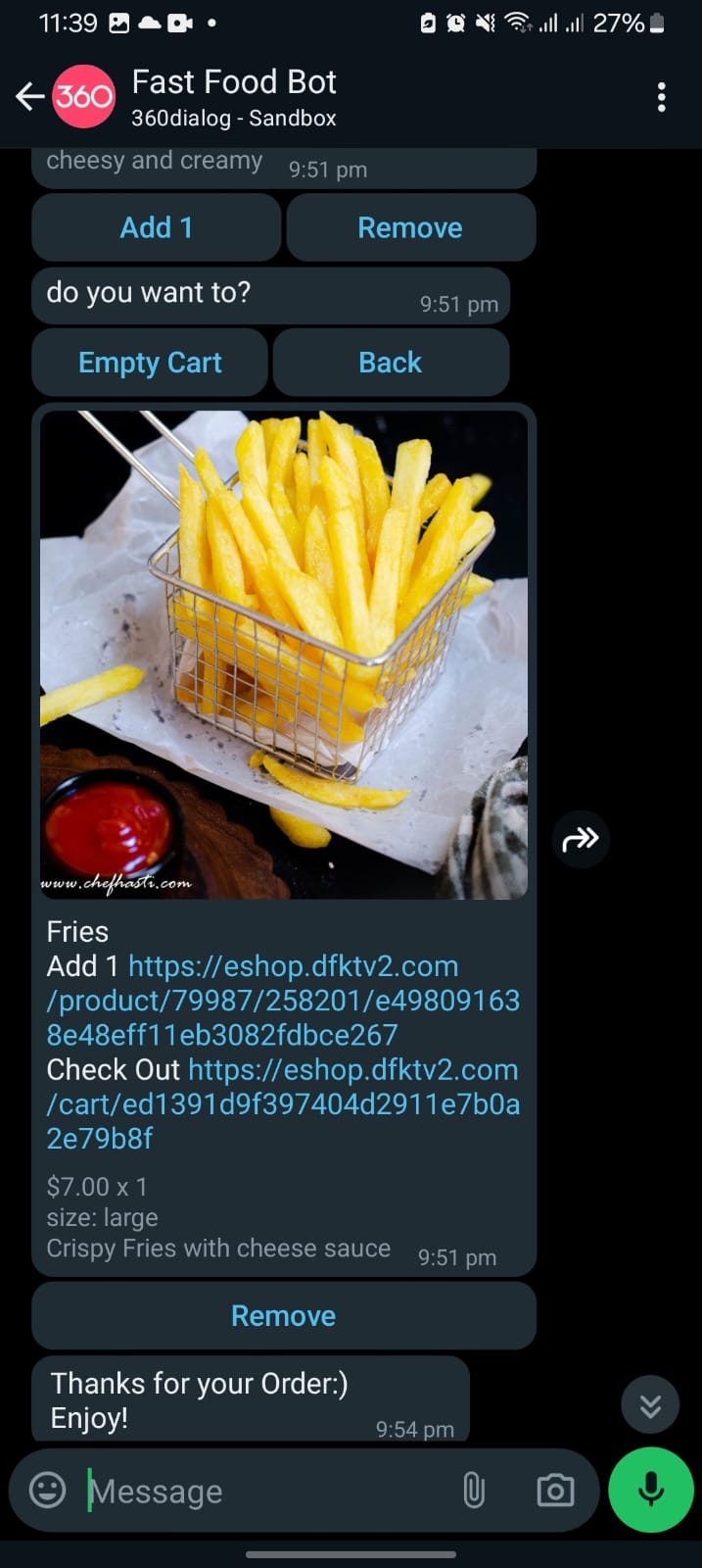 WhatsApp Bot for Fast Food Restaurants thumbnail 3