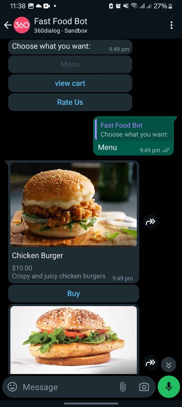 WhatsApp Bot for Fast Food Restaurants thumbnail 4