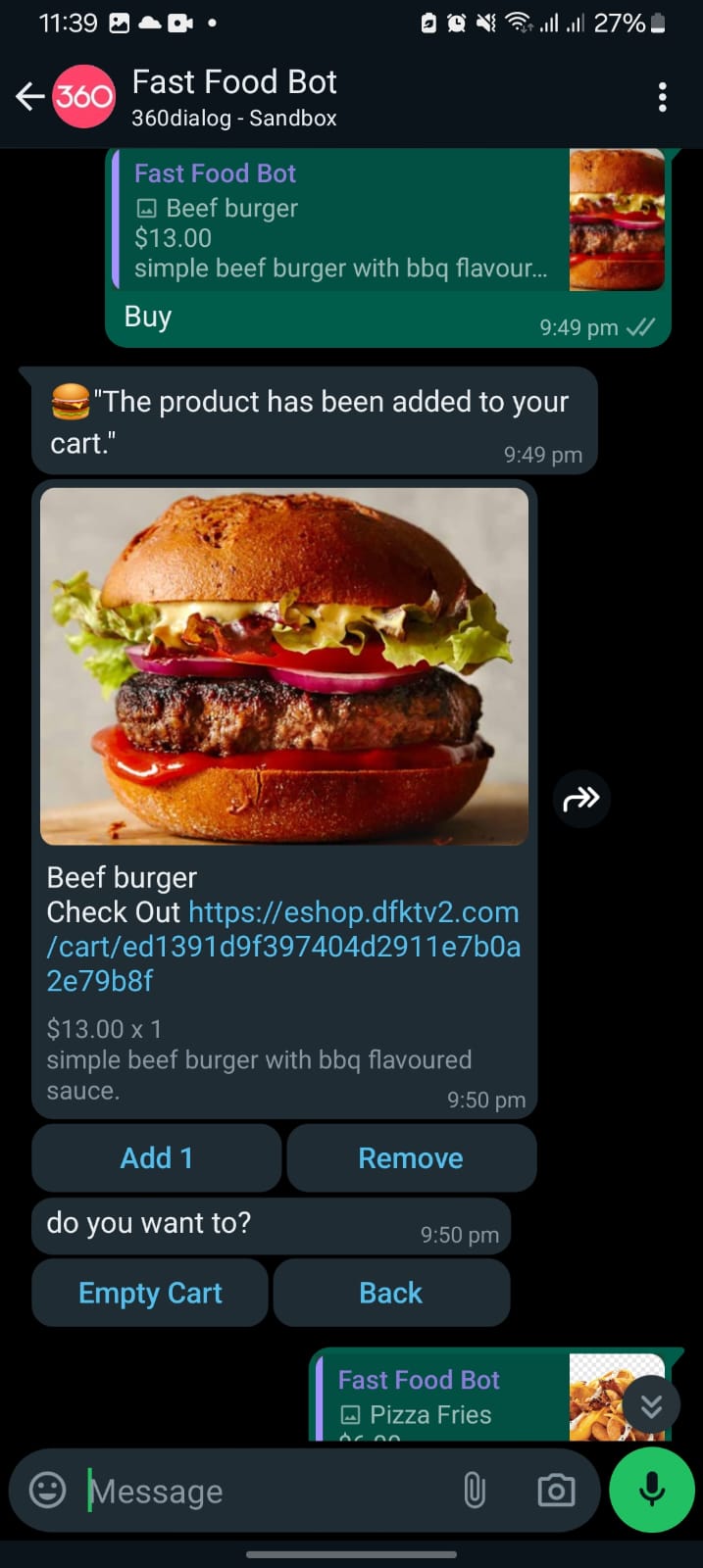 WhatsApp Bot for Fast Food Restaurants thumbnail 5