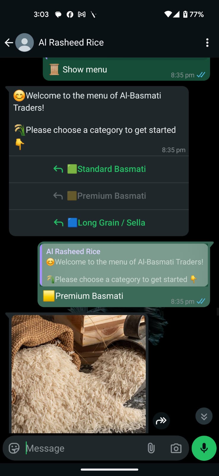Rice Store WhatsApp Bot thumbnail 3