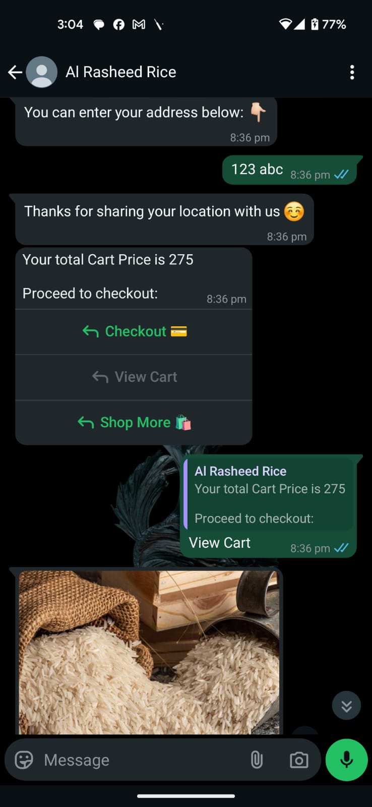 Rice Store WhatsApp Bot thumbnail 6